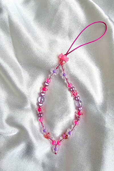 Brenida Pink Candy Pack, Lilac and Fuchsia Beaded Phone Charm