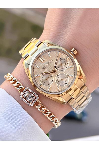 Quantum Dial Inner Functions Active 5 Atm Water Resistant Women Wrist Watch+Bracelet B1198.110