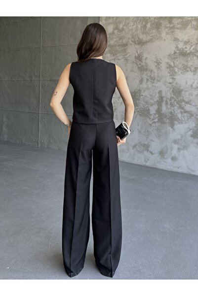 MYGİYİMİSTANBUL Linen Vest Trousers Set