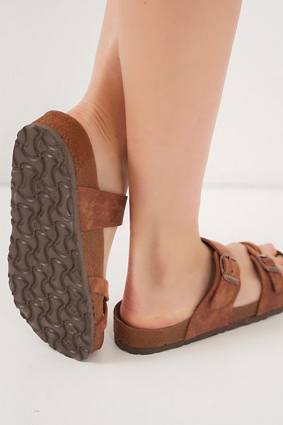 Bigdart Unisex Orthopedic Slippers 010181   - Tan