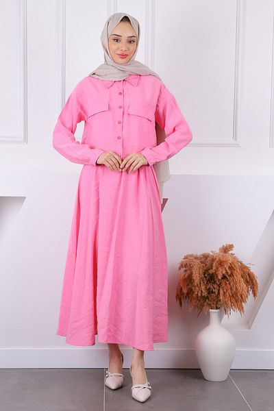 İmajButik Ροζ Πουκάμισο Φούστα Modal Κοστούμι