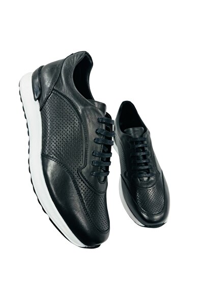 SAİLORS %100 Hakiki Deri Siyah Bagcikli Erkek Spor Ayakkabl