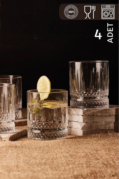 HOMENIVA Elysia Set of 4 Glass Glasses 220 ml