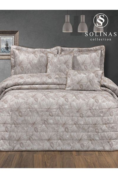 Solinas Collection Flora Cream Cappuccino - Double Dowry Bedspread