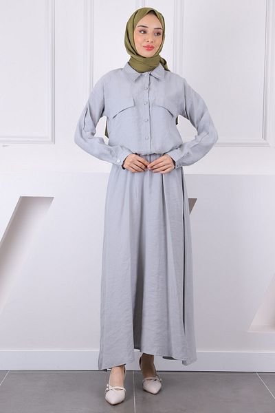 İmajButik Modal Suit with Gray Shirt Skirt