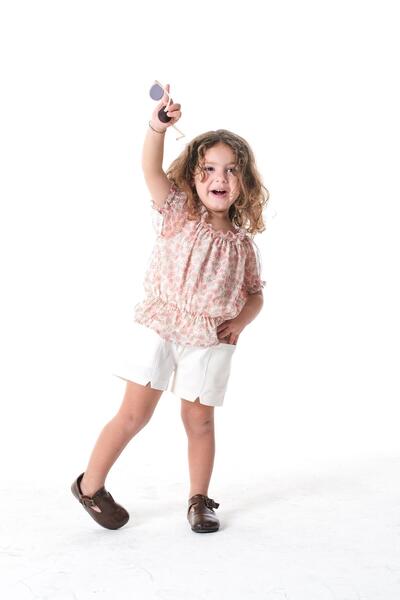 SeaBubbles Devojčički set bluze sa cvetnim uzorkom i šortsa