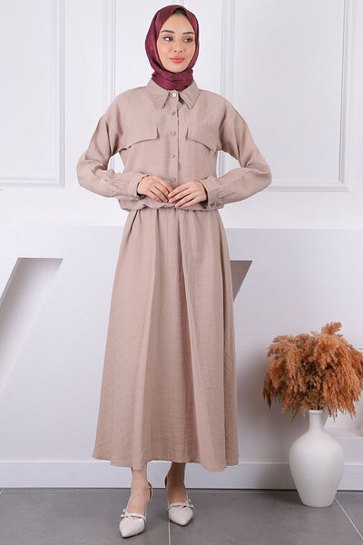 İmajButik Μοντάλ κοστούμι με φούστα πουκάμισο βιζόν