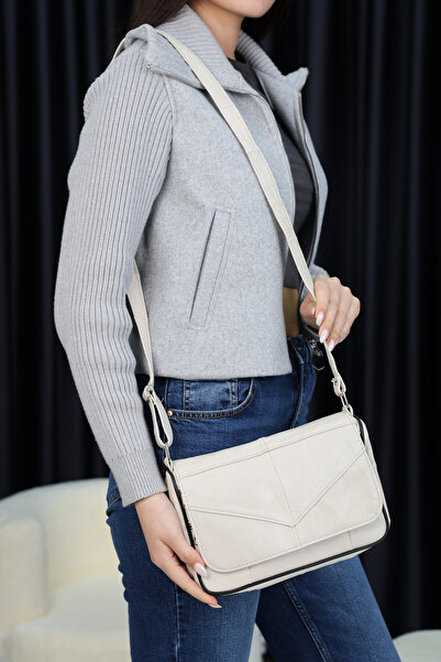 Erzeno Κρεμ γνήσιο δέρμα χιαστί και τσάντα ώμου (100% ΓΝΗΣΙΟ ΔΕΡΜΑ ΓΥΝΑΙΚΕΙΑ ...