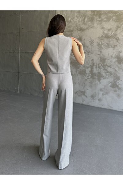MYGİYİMİSTANBUL Linen Vest Trousers Set