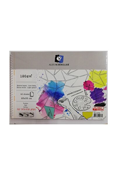 Alex Schoeller Stationery Set and Painting Notebook on Spiral 25X35Cm 120 Gr ...