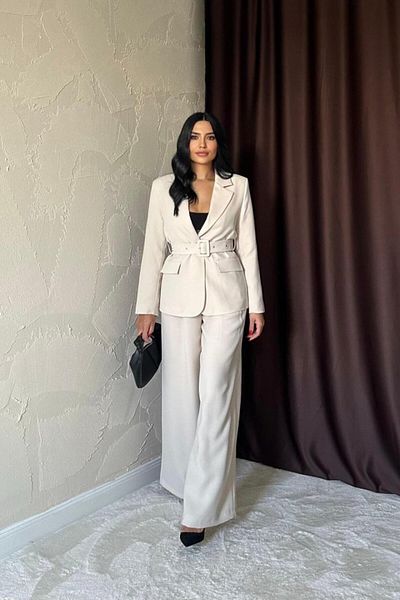 Miracle Omni Beige Pocket Flap and Belted Jacket