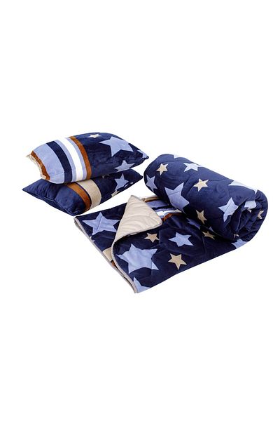 ALCAM Set Alcam cocolino, 2 perne 50x70 cm si pilota matlasata 200x220 cm, Stelle Fleece