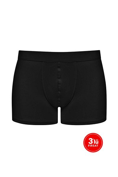Sementa Ανδρικό Modal Waist Thick Elastic Boxer 3 Pack - Μαύρο