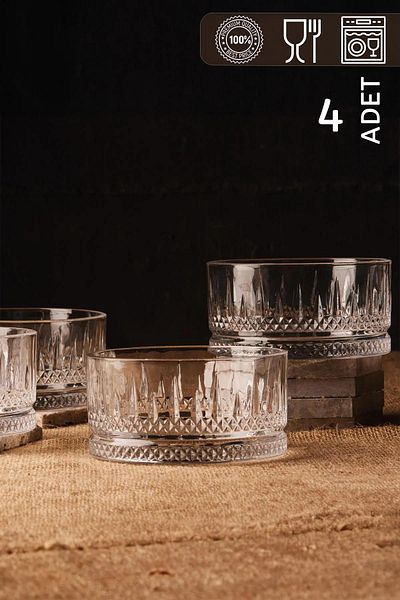 HOMENIVA Elysia 4-Piece Glass Bowl Set 220 ml