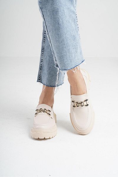 Beyond Mocasin din piele bej Pantofi mocasin Model Gc Talpa groasa si inaltime de 4,5 cm