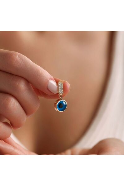 Sembol Gold 14 Ayar Nazar Boncuk Charm Uç ( Bilezik-Kolye)