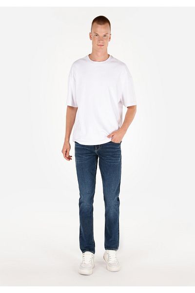 Colin's Straight Fit Men's Navy Blue Jean Trousers