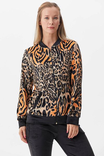 Sementa Set de trening din catifea cu model leopard - portocaliu