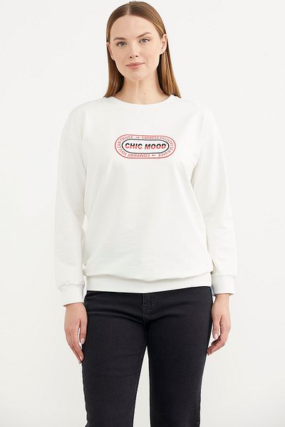 Sementa Суитшърт с принт Oversize Basic - Екрю