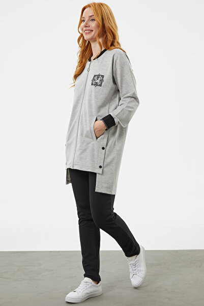Sementa Fermuarlı Tunik Eşofman Takım - Gri