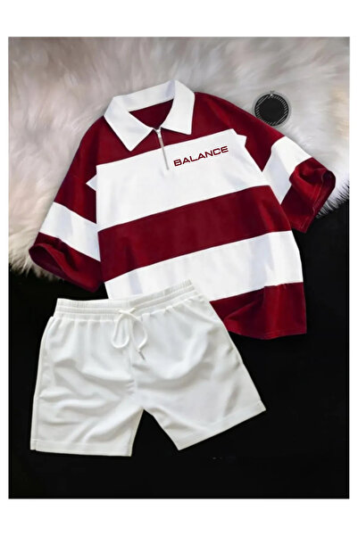 GBRO Unisex New Season Balance Written Polo Yala Tshirt-White Shorts Combination