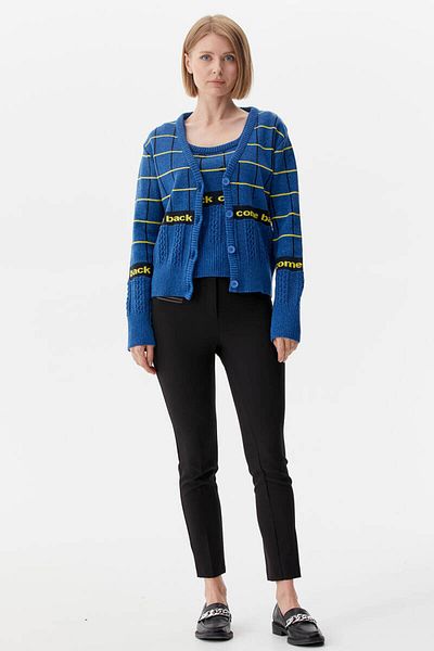 Sementa Set de tricotaje pătrate cu model dublu cardigan - albastru