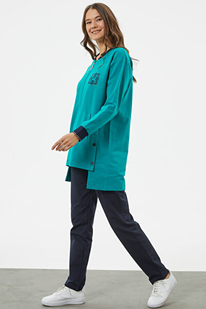 Sementa Fermuarlı Tunik Eşofman Takım - Petrol