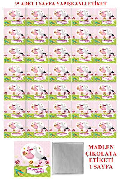 Pasta9 Baby Girl Model Madlen Chocolate Sticker Adhesive 1 Sheet A4 Photo Paper Mdl5