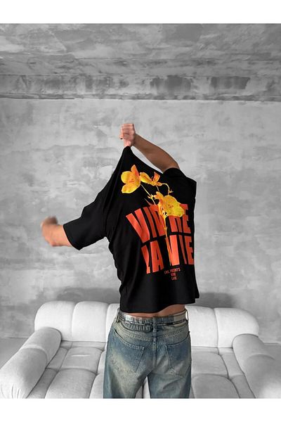 KUN SPORTSWEAR Μπλουζάκι Unisex Oversize LA VIE ΣΑΚΙΔΙΟ ΜΕ ΣΤΑΜΠΟ