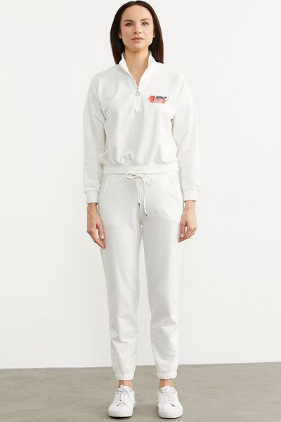 Sementa Σετ αθλητική φόρμα Jogger Stand Collar - Ecru