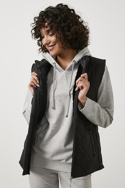 Sementa Quilted Plush Vest - Black