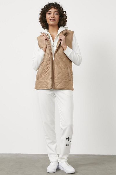 Sementa Quilted Plush Vest - Beige