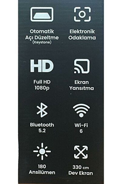 ALPSMART AS-585 ANDROİD PROJEKSİYON 1080P HD 1GB RAM 8GB HAFIZA WİFİ BLUETOOTH