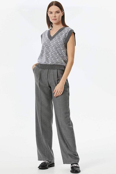 Sementa Zigzag Patterned Knitwear Sweater - Gray