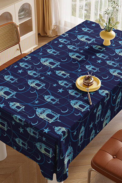 EsnafAli Față de masă cu tematică Ramadan albastru bleumarin