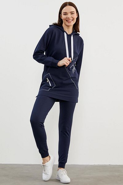 Sementa Φόρμα με κουκούλα Oversize - Navy Blue