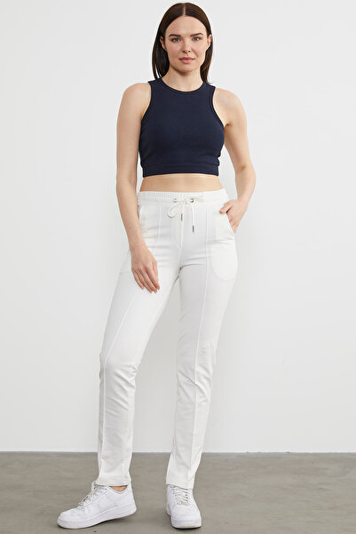 Sementa Kadın Cepli Eşofman Altı - Ekru