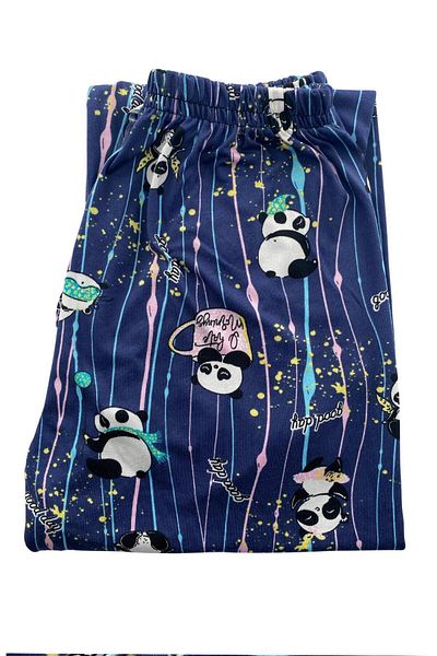 DoDe Flora Γυναικείες πιτζάμες με σχέδιο Panda Good Day Written Bottom Milan -3010
