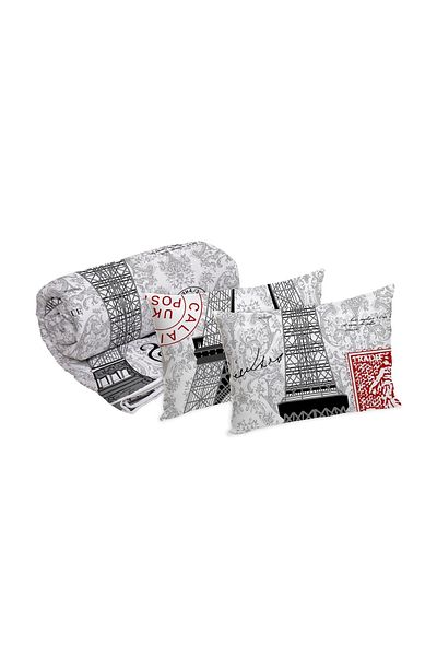 ALCAM Alcam set of 2 microfiber pillows 50x70 cm and quilted duvet 180x200 cm, Paris