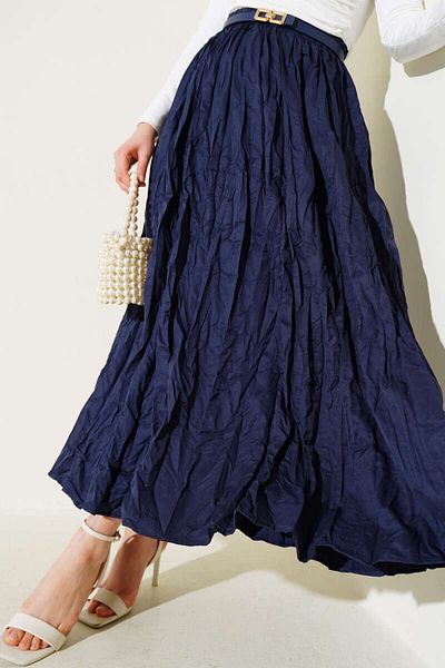 HARMONY GLOBAL Fusta albastru bleumarin Crinkle Voile Crush Model: 5007