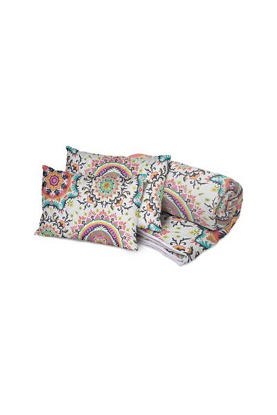ALCAM Set Alcam 2 perne microfibra 50x70 cm si pilota matlasata 200x220 cm, Kantha