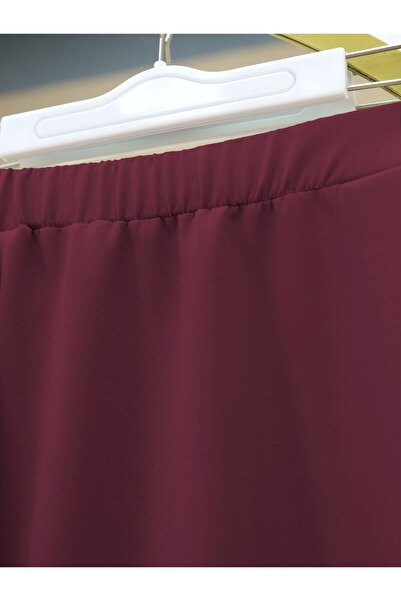 Modamorfo Burgundy Cross Buttoned Vest and Skirt Set