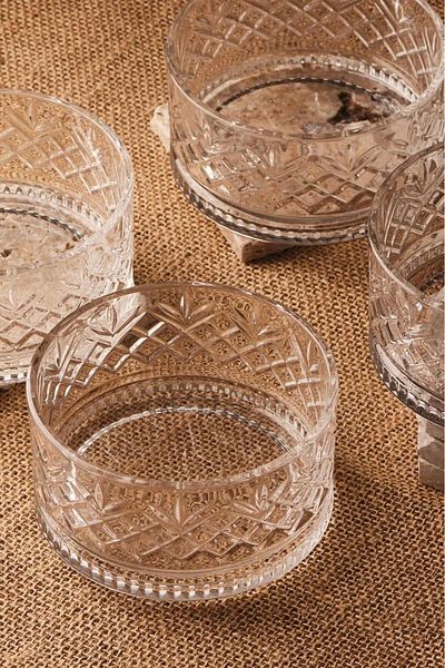 HOMENIVA Agave 4-Piece Glass Bowl Set 460 ml