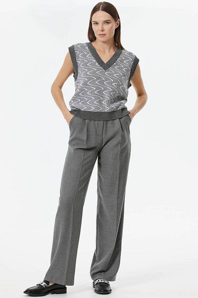 Sementa Zigzag Patterned Knitwear Sweater - Gray