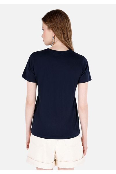 Colin's Women's Navy Blue T-Shirt - Sleeves