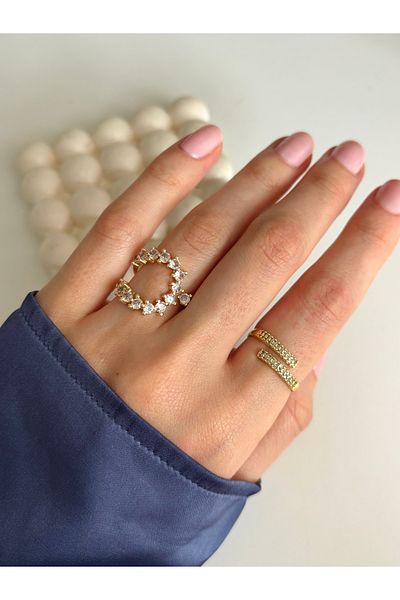 Ressia Exclusive Design Diamond Half Tur Ring