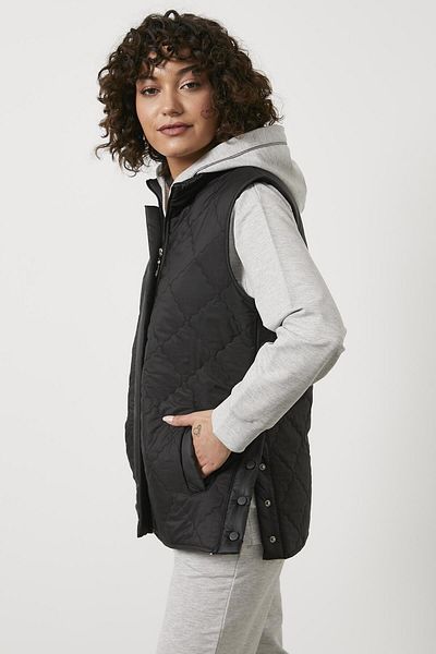 Sementa Quilted Plush Vest - Black