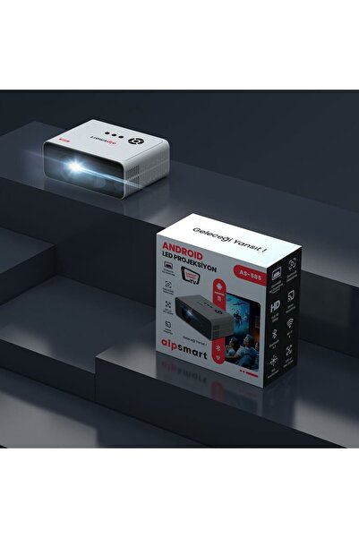 ALPSMART AS-585 ANDROİD PROJEKSİYON 1080P HD 1GB RAM 8GB HAFIZA WİFİ BLUETOOTH