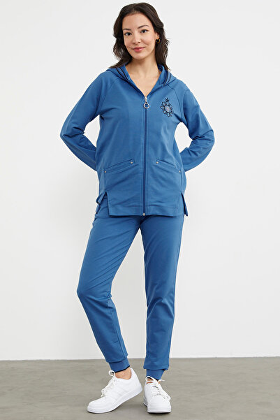 Sementa Nakış Detaylı Jogger Eşofman Takım - Mavi