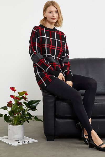 Sementa Pulover din tricotaje jacquard cu ac complet - negru